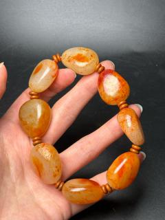 精美和田玉原石随型手链
